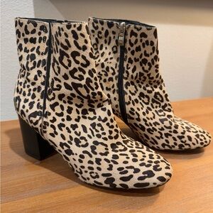 Halogen Calf Hair Abbi Women’s 8 Leopard Animal Print Boots Booties